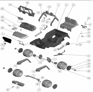 Page A Diagram and Parts List for CBG61  Power Wheels Ride-On Cars